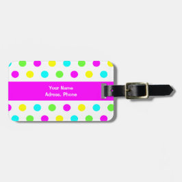 Lustige bunte Tupfen-Kinder Gepäckanhänger