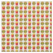 Lustige Burger und Pommes-Frites Stoff (Muster)