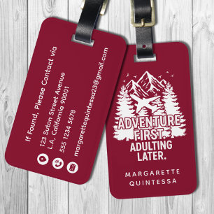 Lustige Burgund-Abenteuer-Humor-Urlaub-Reise Gepäckanhänger