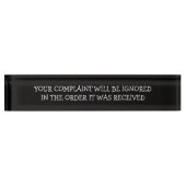 Lustige Büro-Beanstandung Namensplakette (Vorderseite)