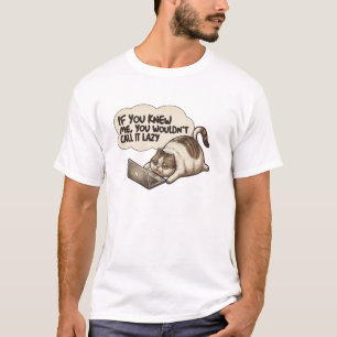 Lustige Büroatze, die auf der Tastatur schläft, Bü T-Shirt