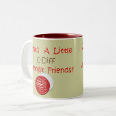 Lustige C-Diff Krankenschwester-T - Shirts u. Zweifarbige Tasse (Vorderseite Links)