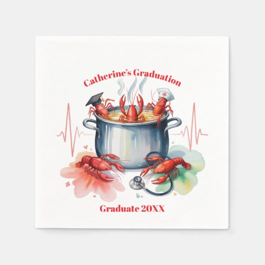 Lustige Cajun-Krankenschwester-Abschlussfeier Serviette (Vorderseite)