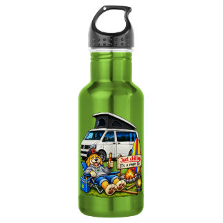 Lustige Camper Van Rough Life Wasserflasche