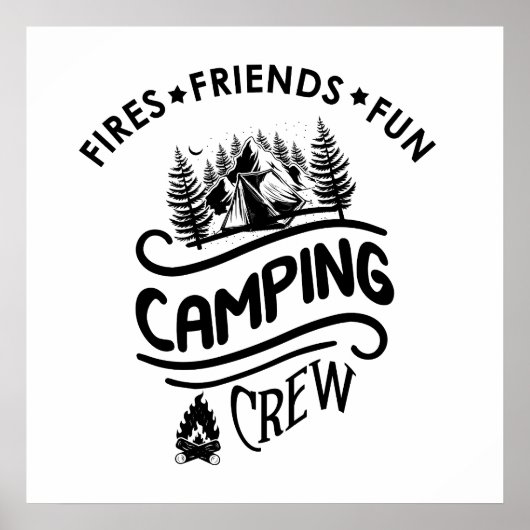Lustige Camping-Crew-Slogan Camper-Freunde Poster (Vorne)