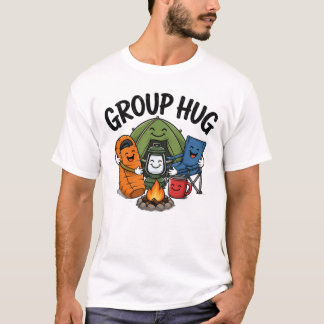 Lustige Camping-Gruppenumarmung am Lagerfeuer T-Shirt