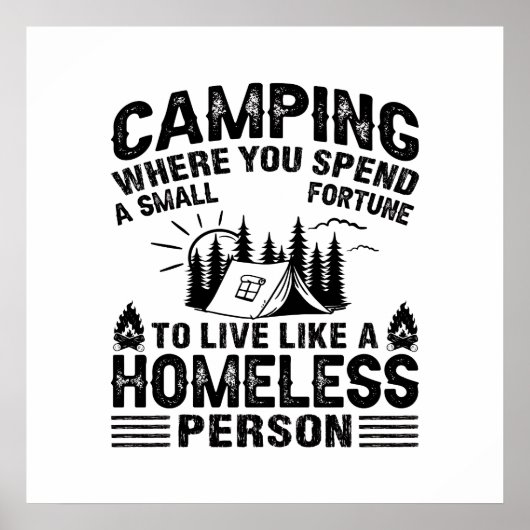 Lustige Camping-Sprüche Poster (Vorne)