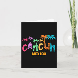 Lustige Cancun Mexiko Palme Farbige Typografie Karte