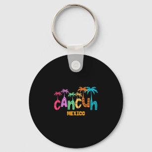 Lustige Cancun Mexiko Palme Farbige Typografie Schlüsselanhänger