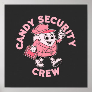 Lustige Candy Security Crew Halloween-Kostüm Poster