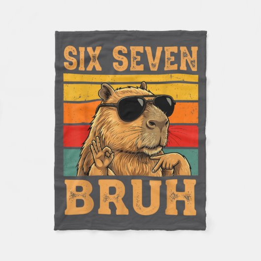 Lustige Capybara 67 Meme Six Seven Bruh Jungen Tee Fleecedecke (Vorderseite)