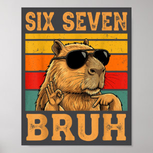 Lustige Capybara 67 Meme Six Seven Bruh Jungen Tee Poster