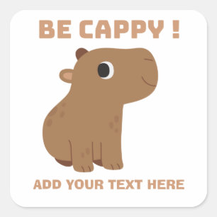 Lustige Capybara-Bestellung Quadratischer Aufkleber