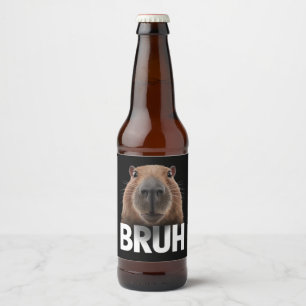 Lustige Capybara Bruh  Bierflaschenetikett