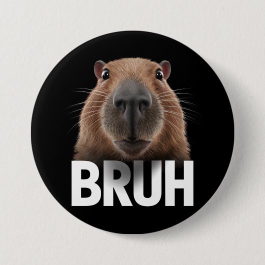 Lustige Capybara Bruh  Button (Vorderseite)