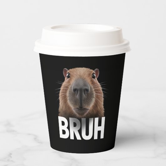 Lustige Capybara Bruh Pappbecher (Vorderseite)