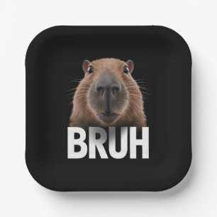 Lustige Capybara Bruh  Pappteller