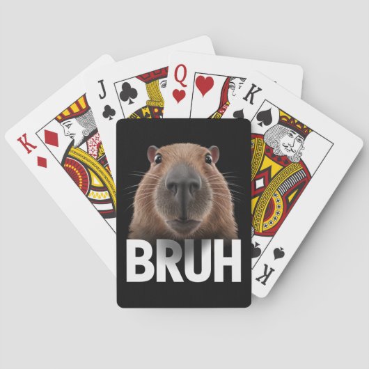 Lustige Capybara Bruh Spielkarten (Rückseite)