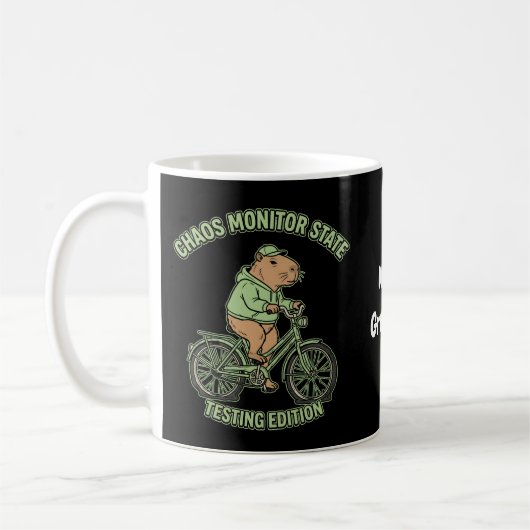 Lustige Capybara-Chaos-Monitor-State-Testing-Editi Kaffeetasse (Links)