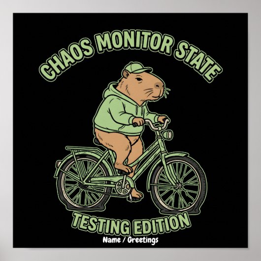 Lustige Capybara-Chaos-Monitor-State-Testing-Editi Poster (Vorne)