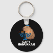 Lustige Capybara Frohes Chanukka Chanukka Jüdische Schlüsselanhänger (Vorderseite)