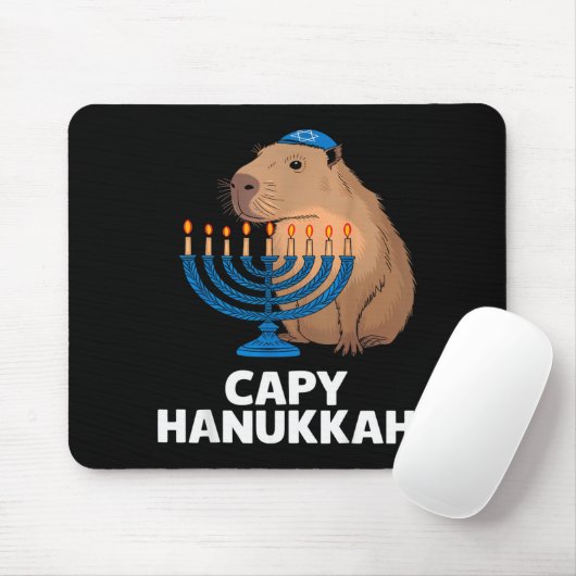 Lustige Capybara Frohes Hanukkah Chanukah Jüdische Mousepad (Mit Mouse)
