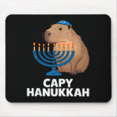 Lustige Capybara Frohes Hanukkah Chanukah Jüdische Mousepad (Vorne)