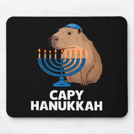 Lustige Capybara Frohes Hanukkah Chanukah Jüdische Mousepad (Vorne)