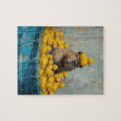 Lustige Capybara-Gummiente Pool-Puzzle Puzzle (Horizontal)