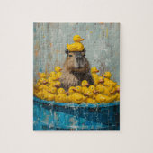 Lustige Capybara-Gummiente Pool-Puzzle Puzzle (Vertikal)