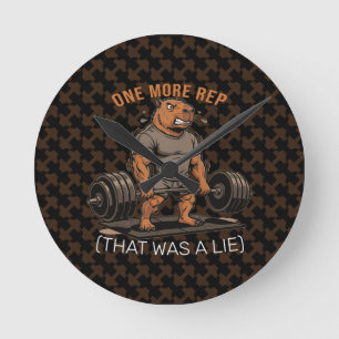 Lustige Capybara-Gym Ein weiterer Wiederholung Das Runde Wanduhr