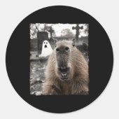 Lustige Capybara-Halloween-Kostüme  Runder Aufkleber (Vorderseite)