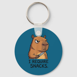Lustige Capybara Ich benötige Snacks Männer Frauen Schlüsselanhänger