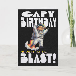 Lustige Capybara im Weltraum Capy Geburtstag Pun Karte