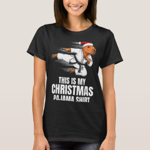 Lustige Capybara Karate Taekwondo Judo Weihnachten T-Shirt
