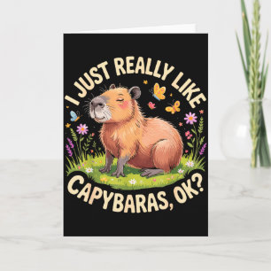 Lustige Capybara-Kunst für Männer Frauen Kinder Ca Karte