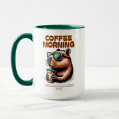 Lustige Capybara-Morgencaffeetrinker-Tasse Tasse (Links)