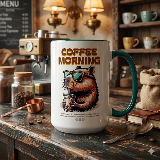 Lustige Capybara-Morgencaffeetrinker-Tasse Tasse