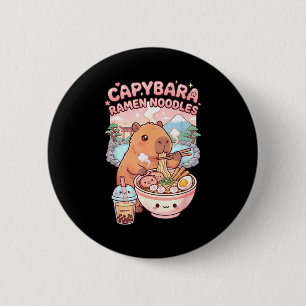 Lustige Capybara-Nudel-Ramen Kawaii Capybara beim Button
