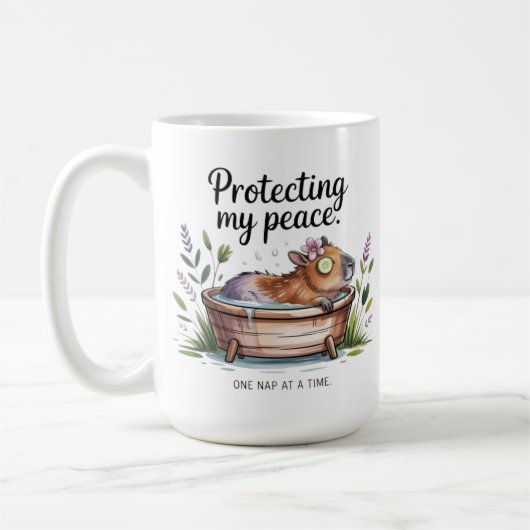 Lustige Capybara-Selbstfürsorge-Tasse - Nickerchen Kaffeetasse (Links)