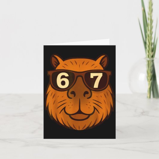 Lustige Capybara-Singles 67 Six Seven Meme  Karte (Vorderseite)