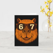 Lustige Capybara-Singles 67 Six Seven Meme  Karte (Gelbe Blume)