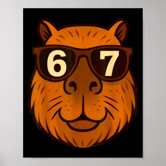 Lustige Capybara-Singles 67 Six Seven Meme Poster (Vorne)