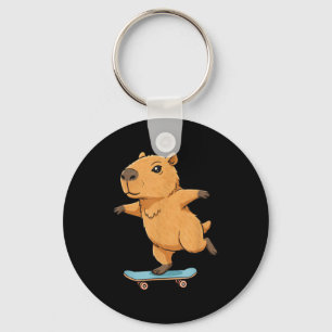 Lustige Capybara Skater Skateboard Ballerina Zoo J Schlüsselanhänger