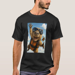 Lustige Capybara-Skydiving-Taucher-Tierliebhaber-Z T-Shirt