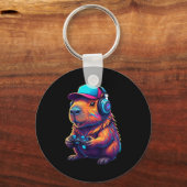 Lustige Capybara-Spieler Gaming-Videospiele Capyba Schlüsselanhänger (Vorderseite)