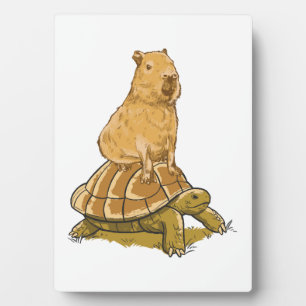 Lustige Capybara Tier Schildkröte Niedliche Capyba Fotoplatte
