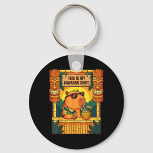 Lustige Capybara Tiki Bar Hawaiian Aloha Tropisch Schlüsselanhänger