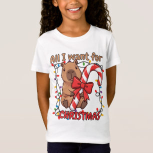 Lustige Capybara-Weihnachtslichter-Party T-Shirt