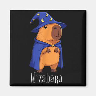 Lustige Capybara-Zauberer-Kostüm Wizabara Grafik K Magnet
